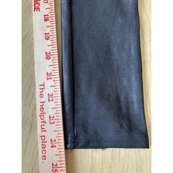 SPANX Leggings Moto Faux Leather Biker High Waisted GYM Ankle Stretch Sexy S - Picture 5 of 9